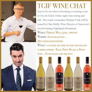 Clos du Soleil online wine tasting series - Friday May 15th