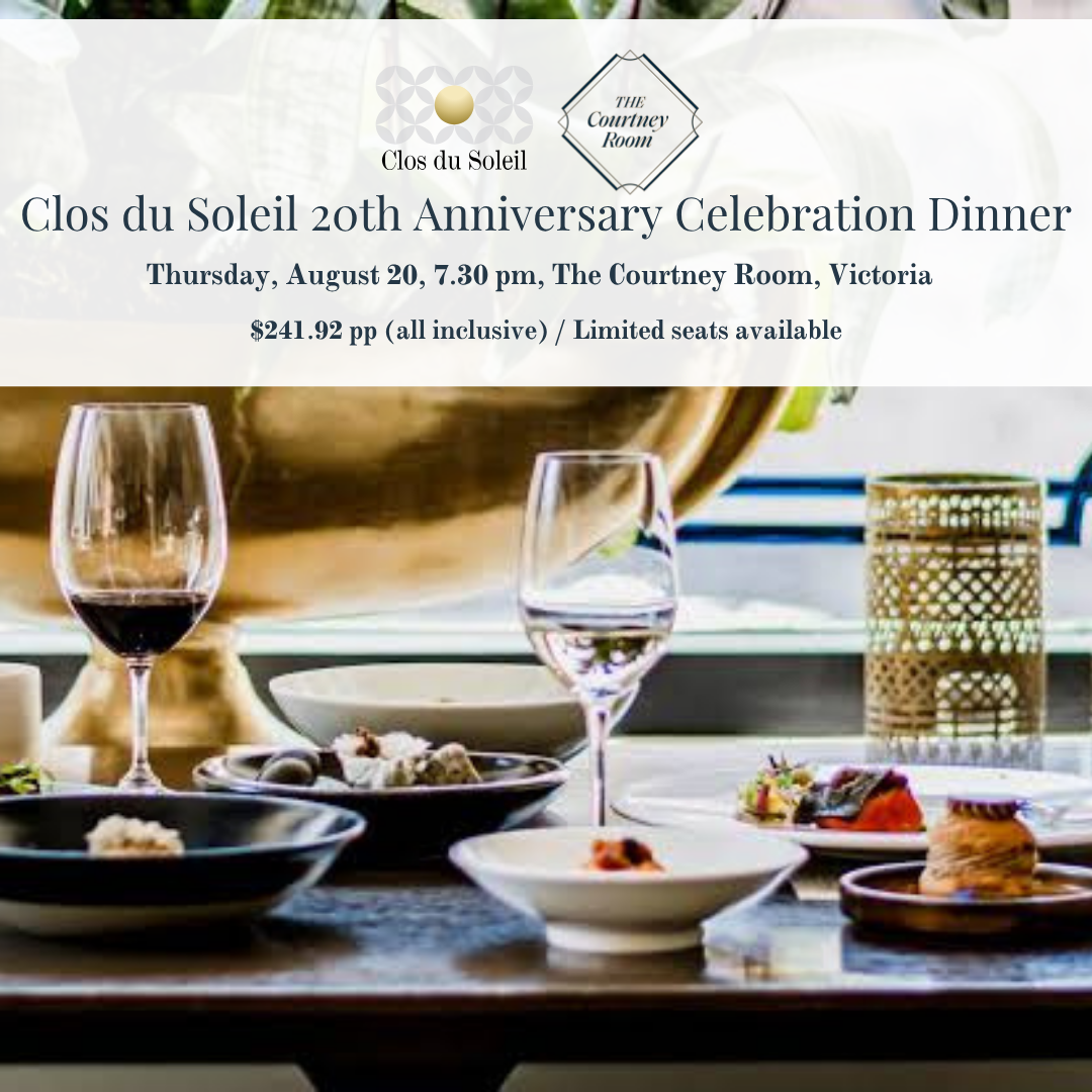 Clos du Soleil 20th Anniversary Dinner, Victoria BC